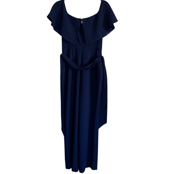 EUC Trina Turk Navy Off the Shoulder Jumpsuit size 0 - Picture 2 of 10